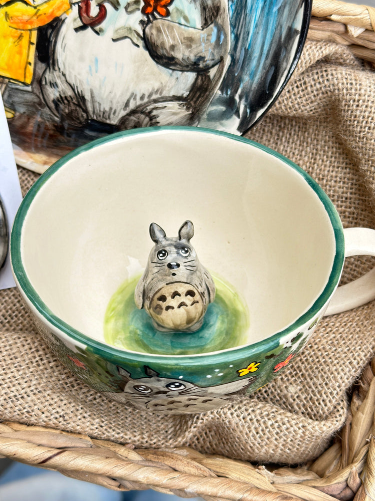 Totoro handmade gift box ( plate, mug, keychain)