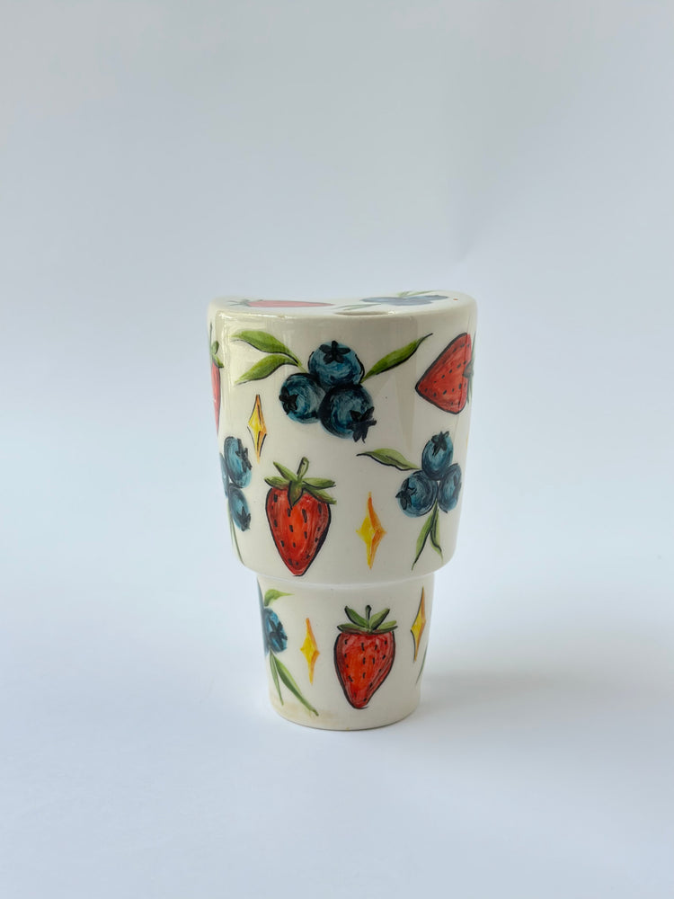 Handmade takeaway ceramic mug
