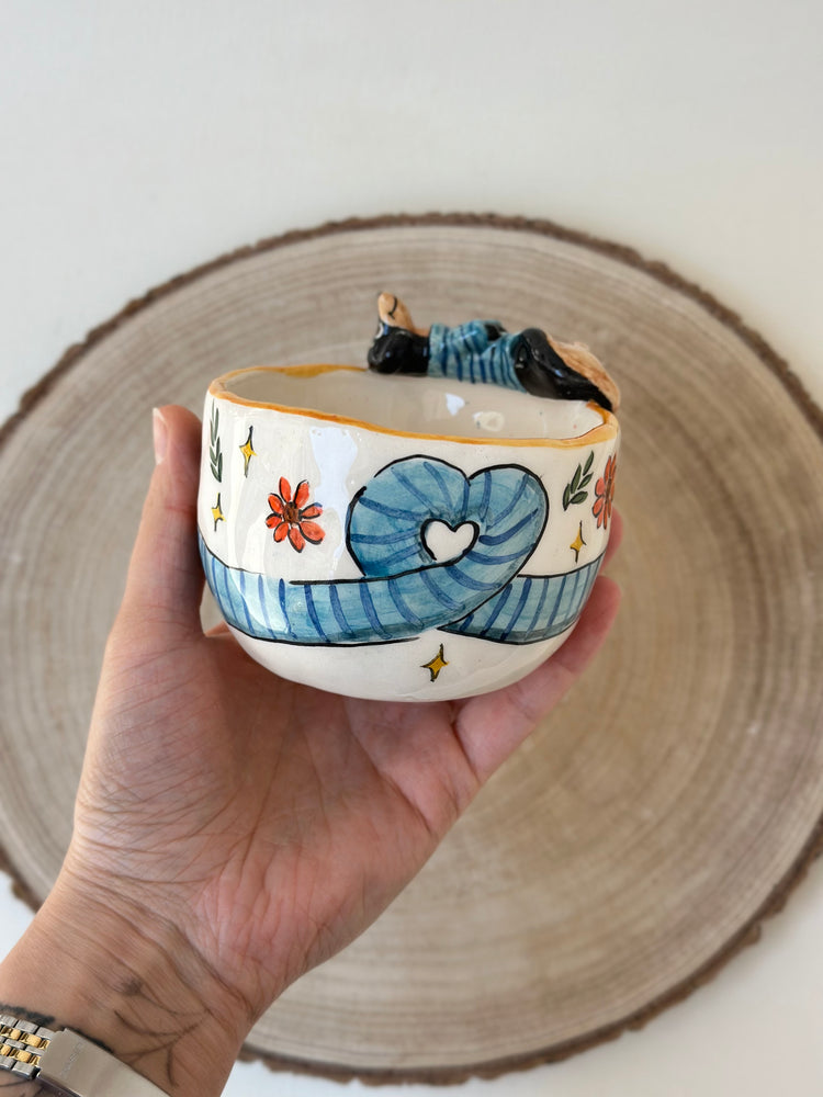 Dachshund handmade coffee cup