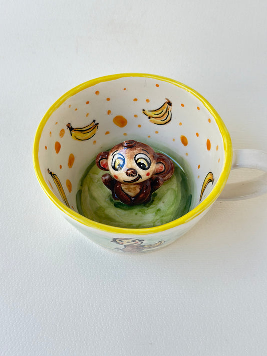 Monkey handmade mug