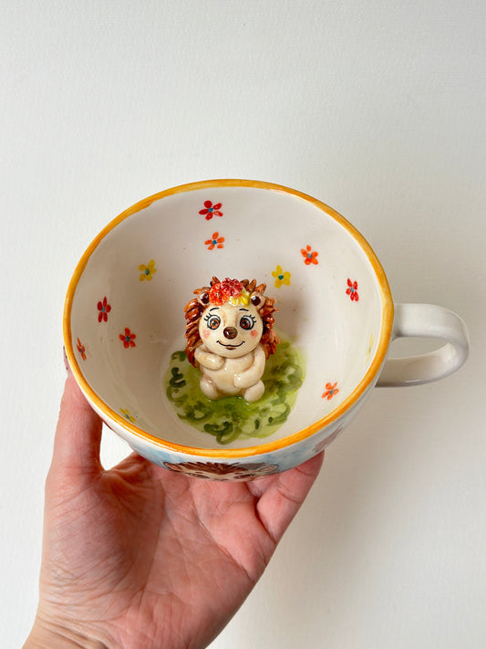 Hedgehog handmade mug