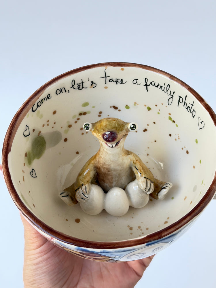 Ground sloth handmade ceramic mug
