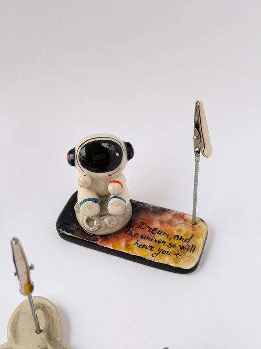 Astronaut Picture holder handmade ceramic