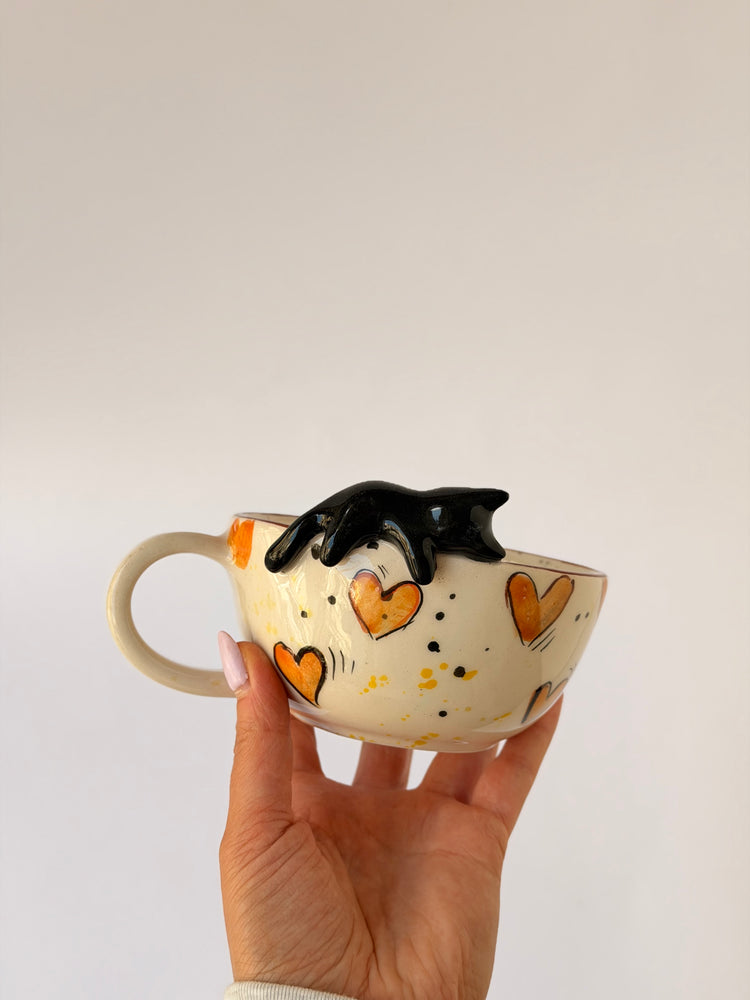 Cat handmade ceramic mug