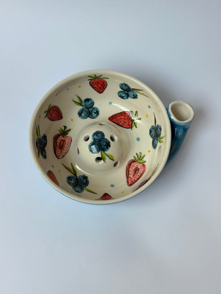 Handmade ceramic fruit washing bowl