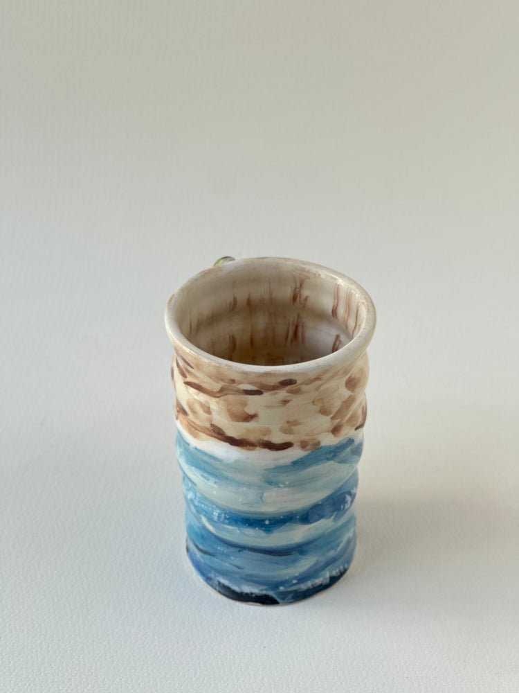 Seashell cup handmade ceramic