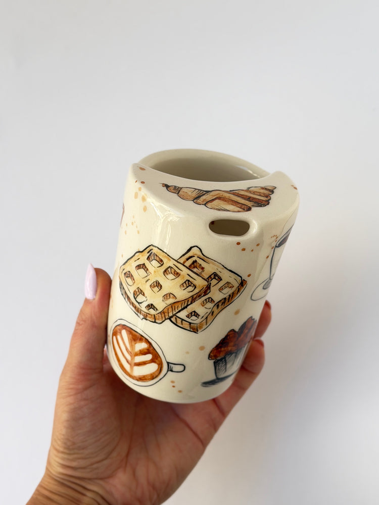Coffee handmade ceramic takeaway mug