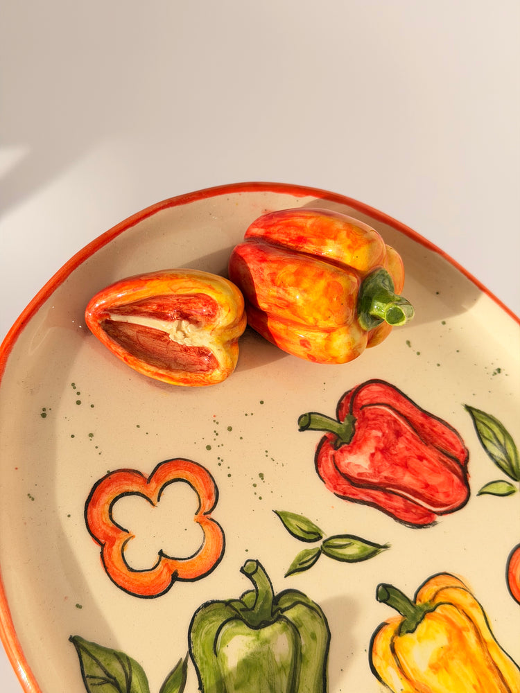 Pepper handmade ceramic plate