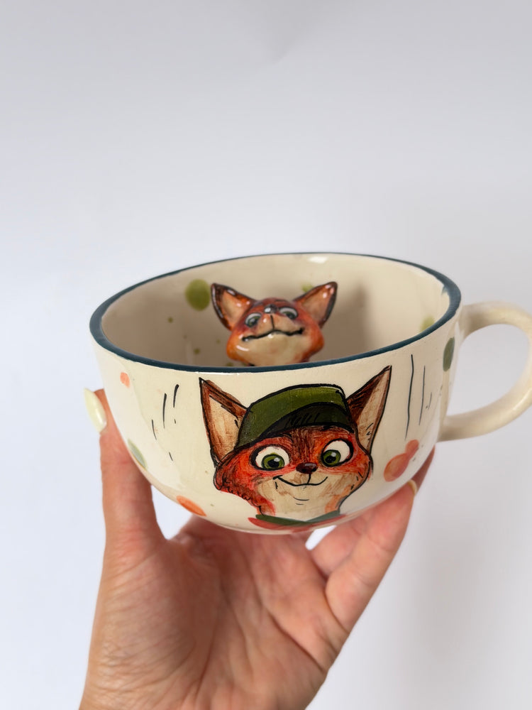 Fox handmade ceramic mug