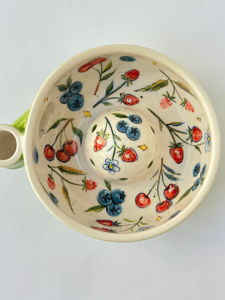 Handmade ceramic fruit washing bowl
