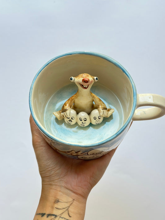 Ground sloth handmade ceramic mug