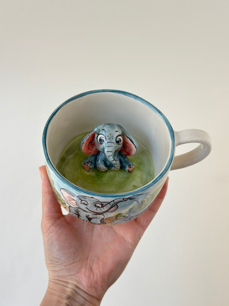 Elephant handmade mug