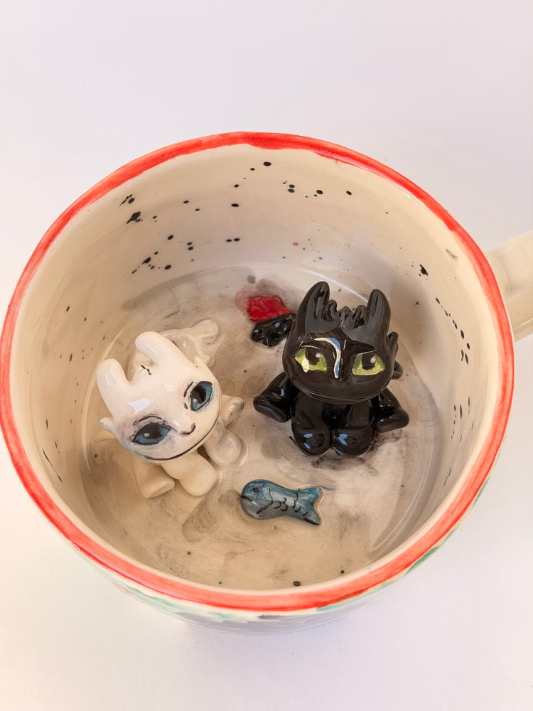 Dragons handmade ceramic mug