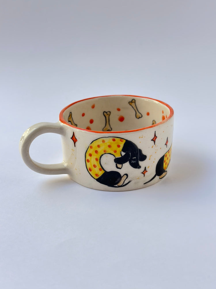 Dachshund dog handmade ceramic mug