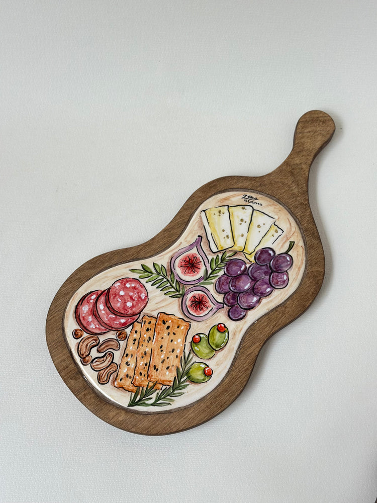 Handcrafted Wooden and Ceramic Serving Pieces