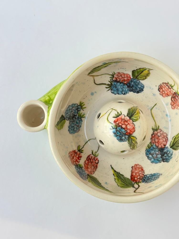 Handmade ceramic fruit washing bowl