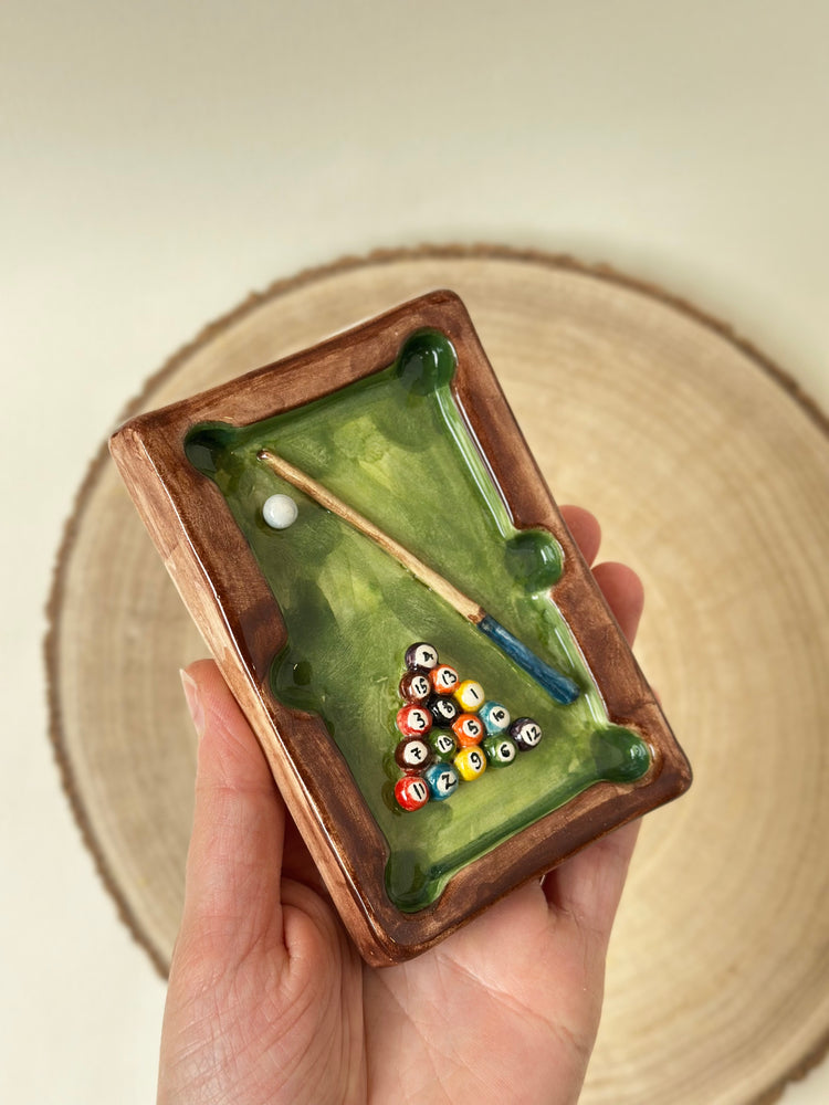 Billiards Handmade ceramic ashtray