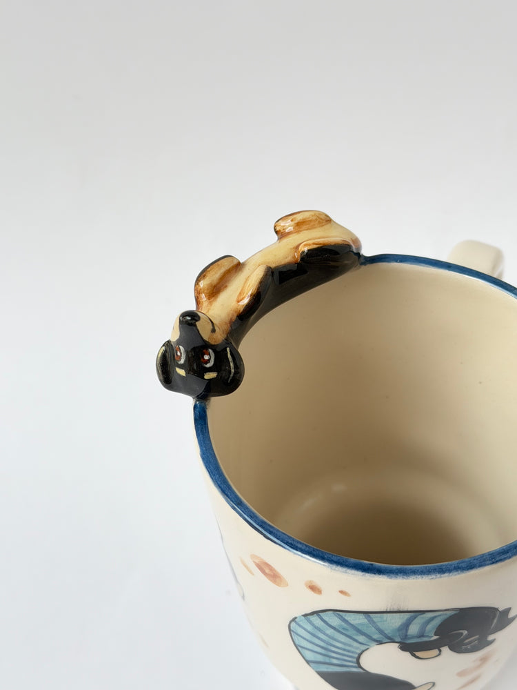 Dachshund dog handmade takeaway ceramic mug