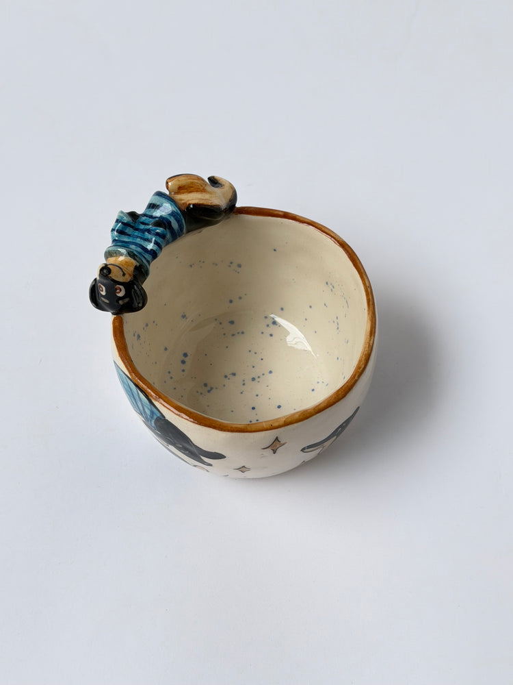 Dachshund dog handmade ceramic cup