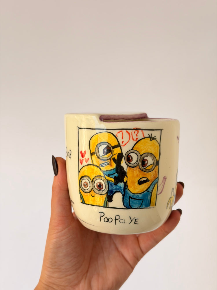 Banana handmade ceramic takeaway mug