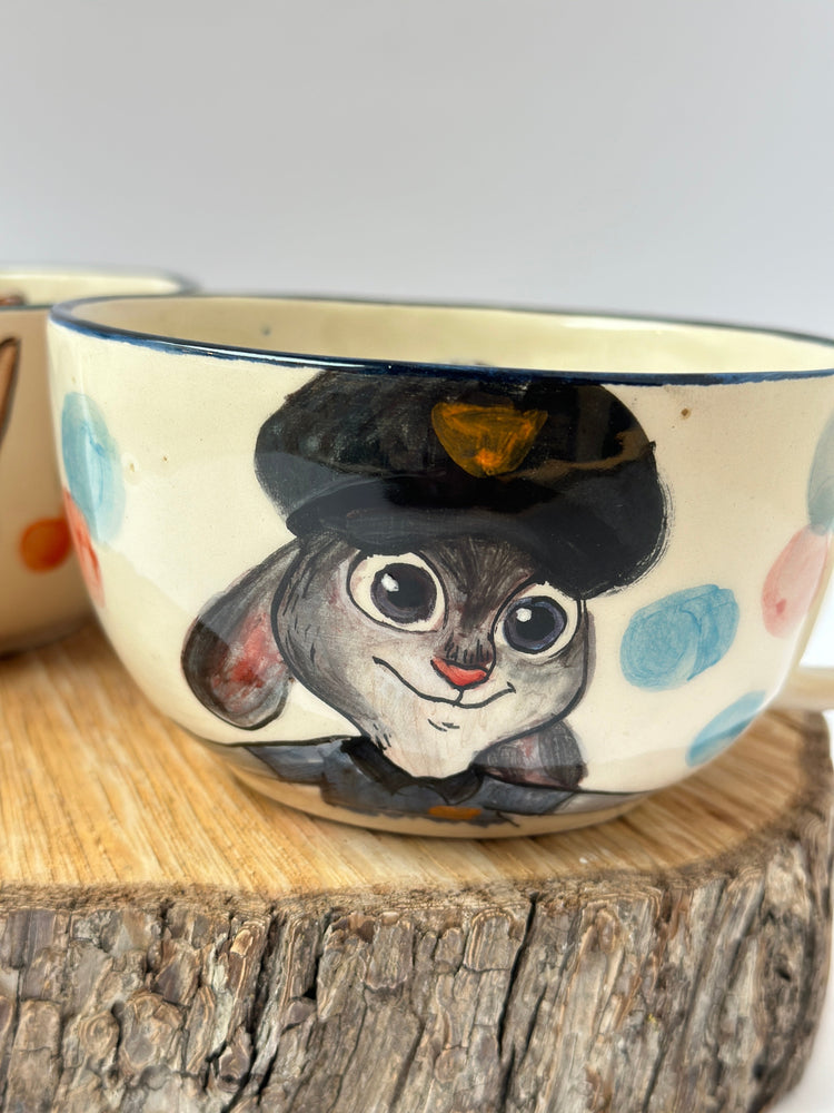 Nick and Judy handmade mugs