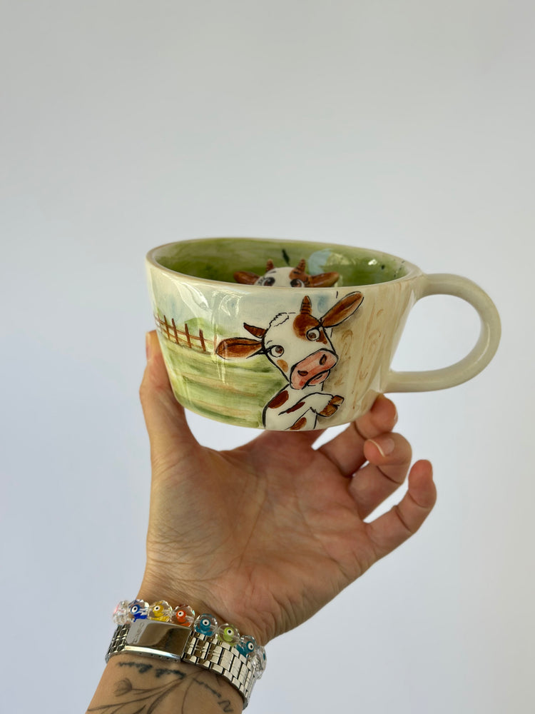 Cow handmade ceramic mug