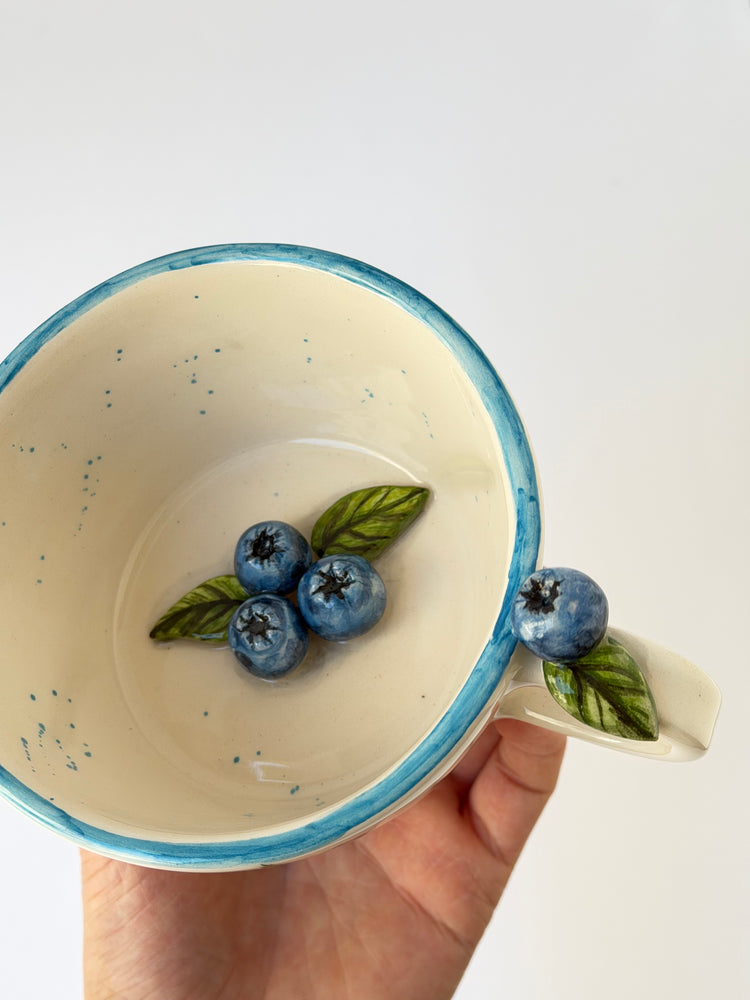 Blueberry handmade ceramic mug
