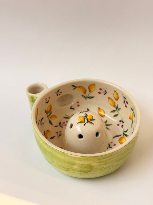 Lemon handmade ceramic washing bowl