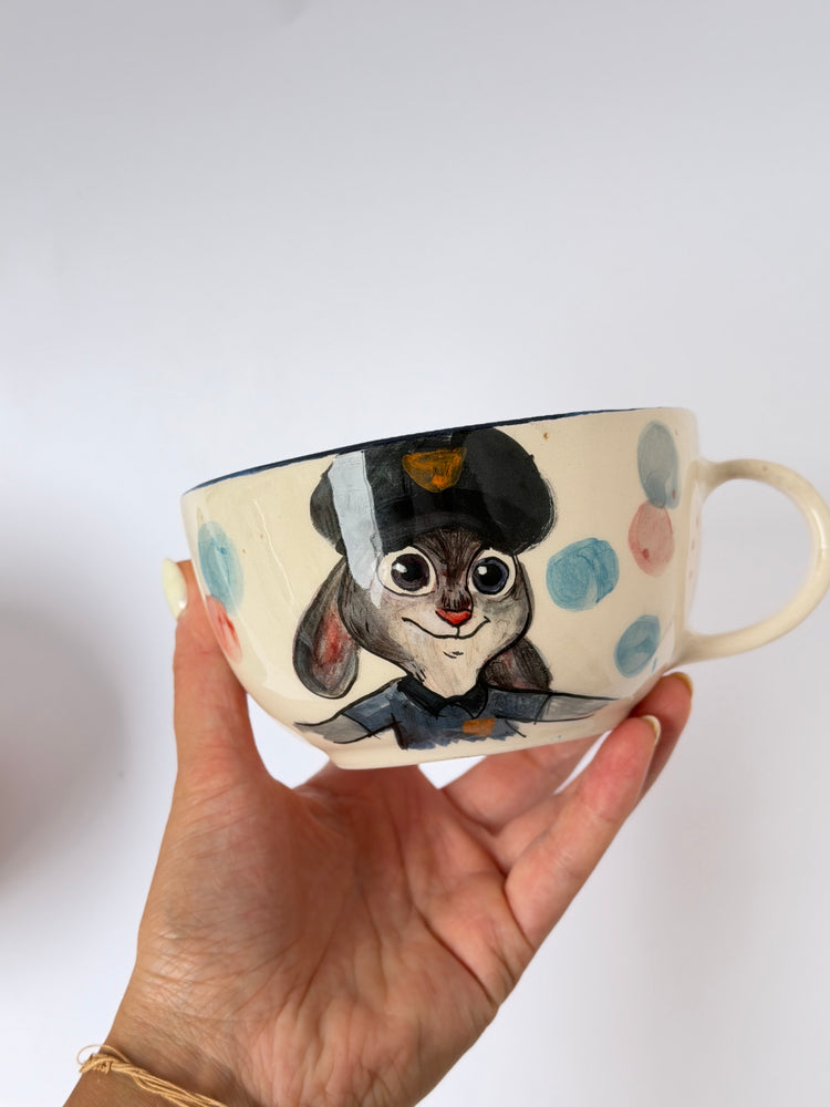 Rabbit handmade ceramic mug