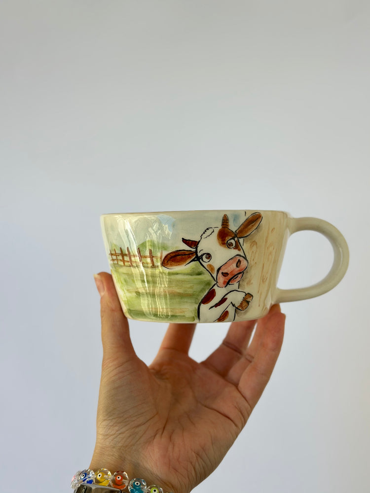 Cow handmade ceramic mug