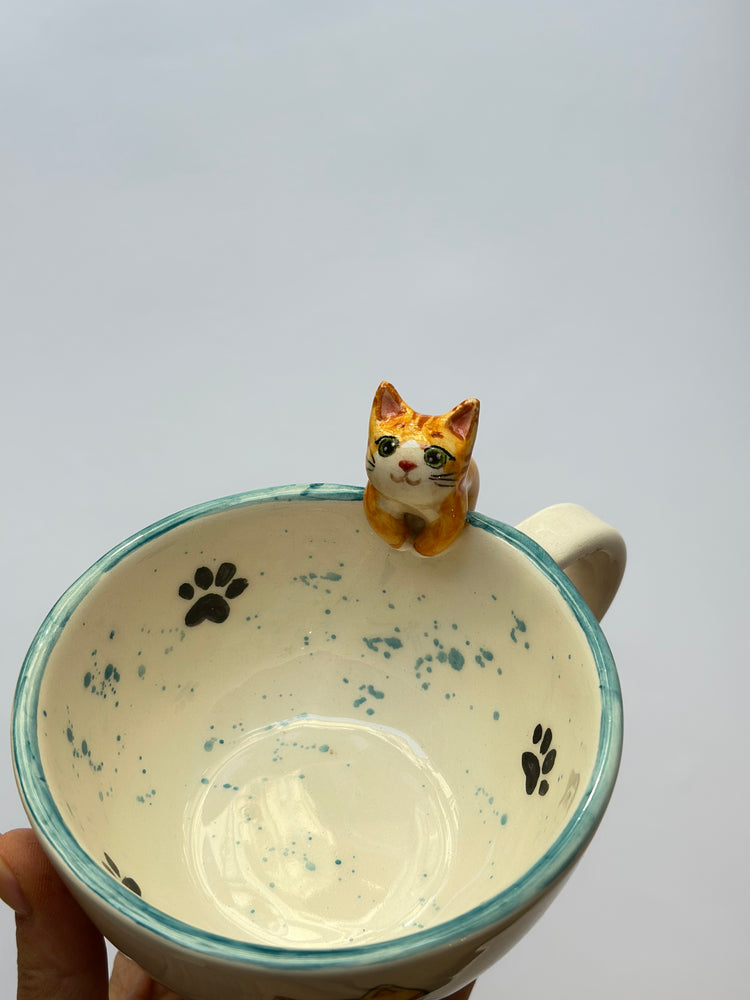 Cat handmade ceramic mug