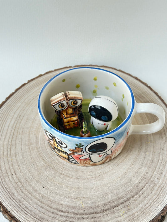 Wall-E mug handmade