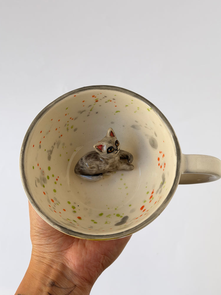 Cat handmade ceramic mug