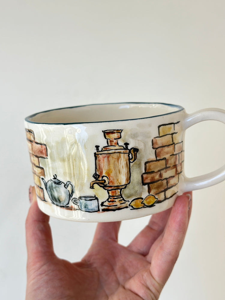 Azerbaijani detailed handmade mug