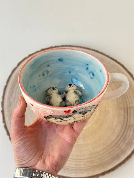 Sea Otters handmade mug
