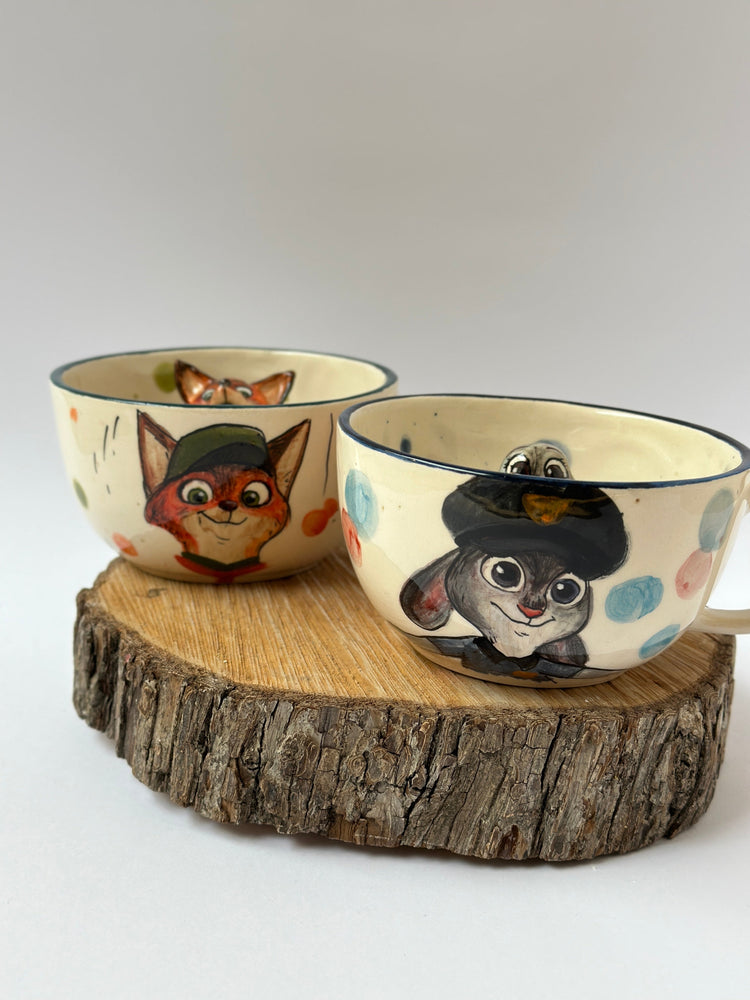 Nick and Judy handmade mugs