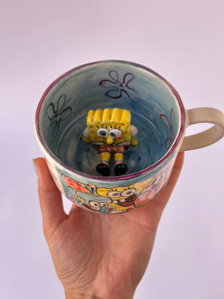 Spongebob handmade ceramic mug