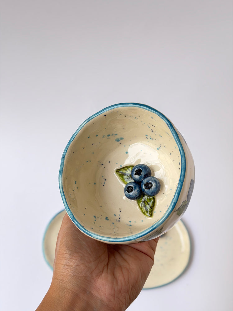 Blueberry handmade ceramic mug