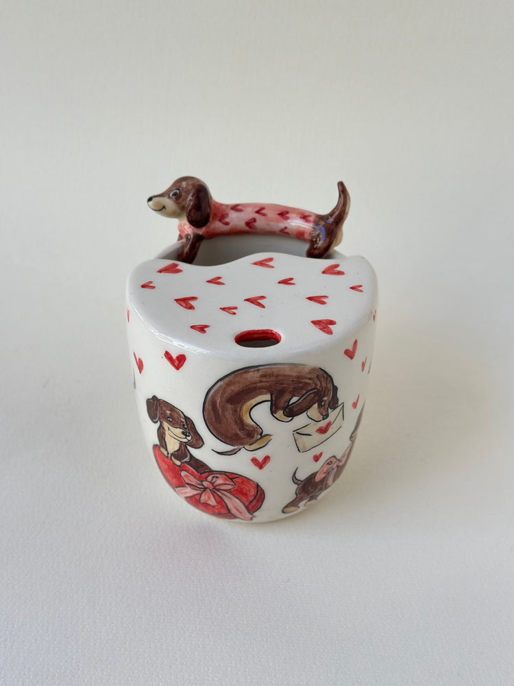 Dachshund takeaway handmade mug
