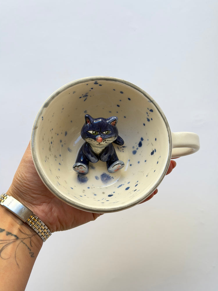 Cat handmade ceramic mug