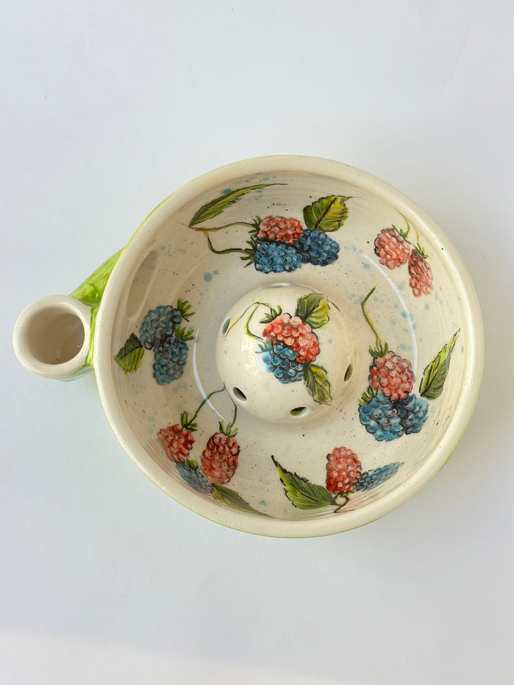 Handmade ceramic fruit washing bowl