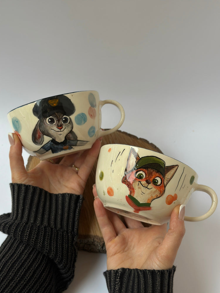 Nick and Judy handmade mugs