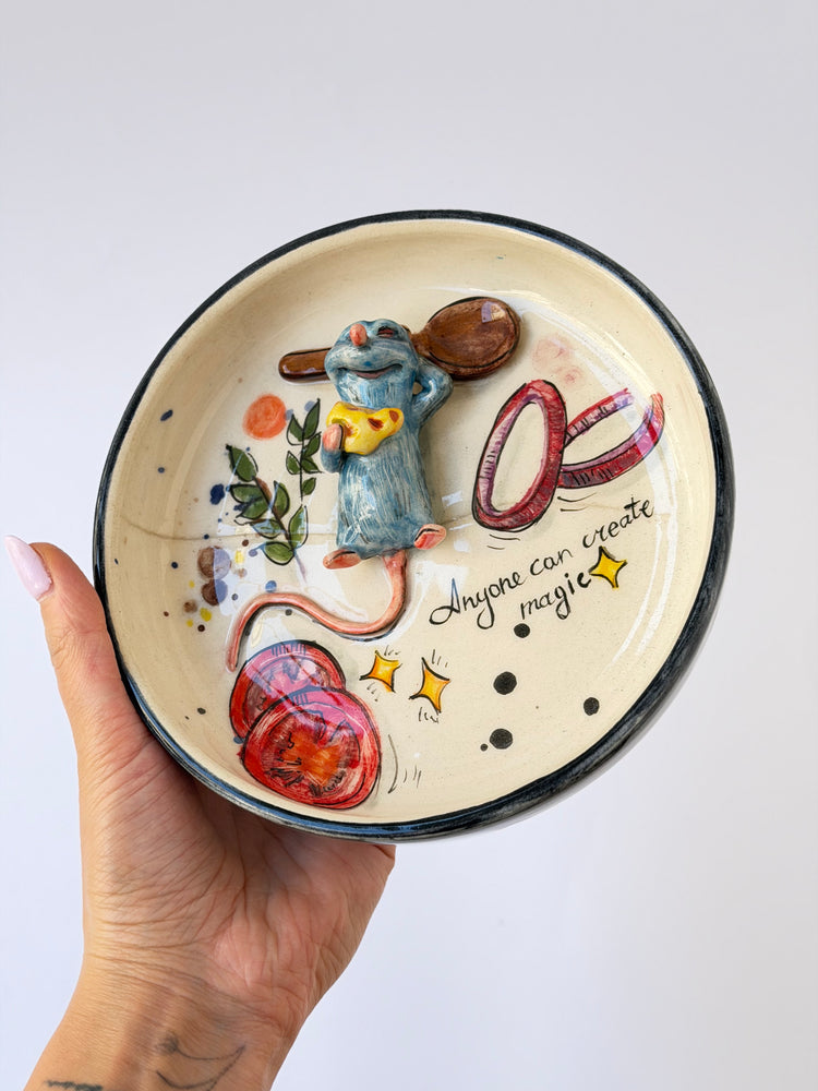 Little Chef handmade ceramic bowl (Note: The product is being sold at a discounted price due to a minor defect.)