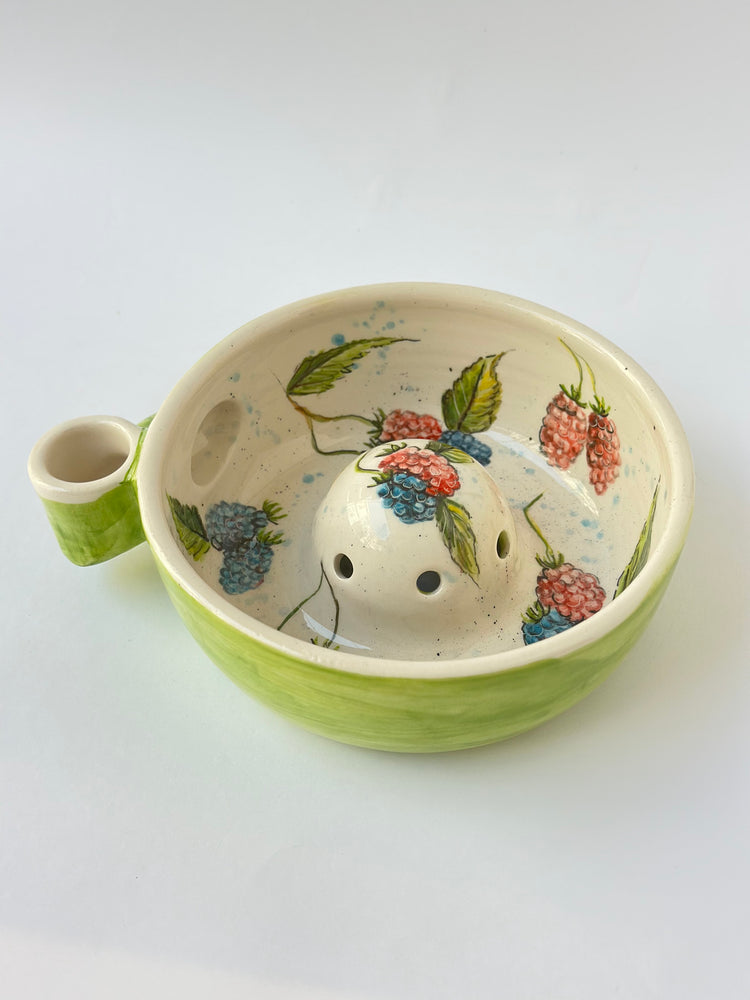 Handmade ceramic fruit washing bowl