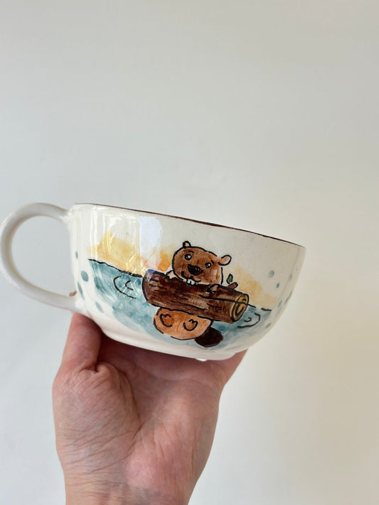 Beaver handmade mug