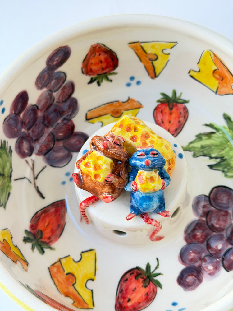 Little Chet and brother handmade ceramic washing fruit bowl