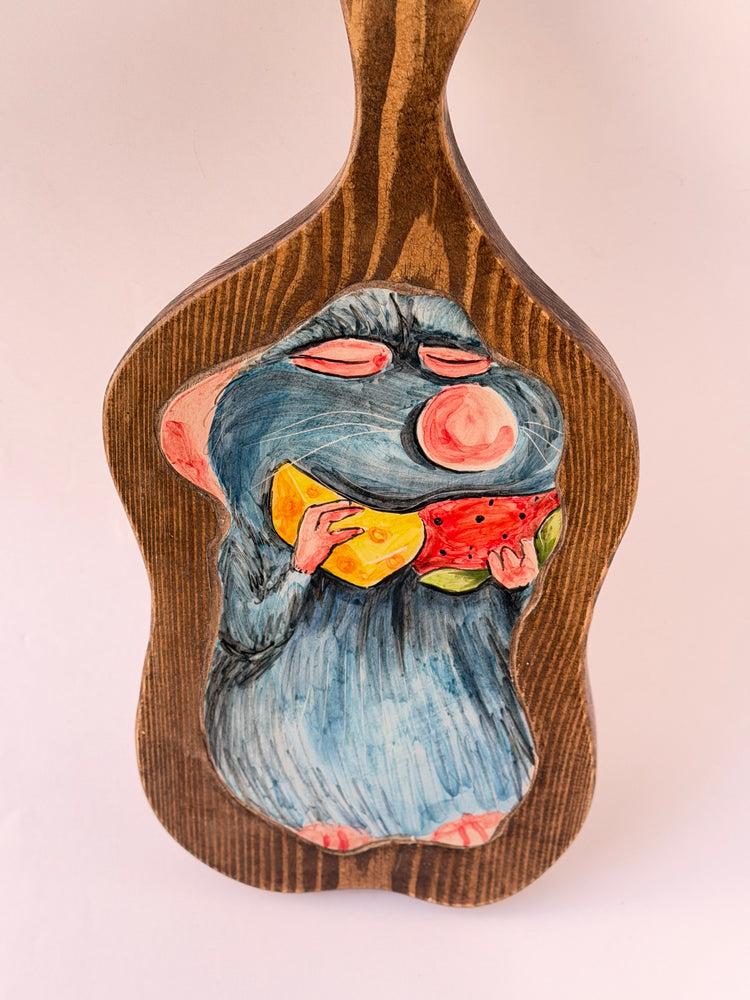 Little Chef handmade ceramic wooden serving tray