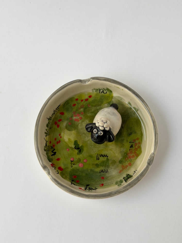 Sheep handmade ceramic ashtray