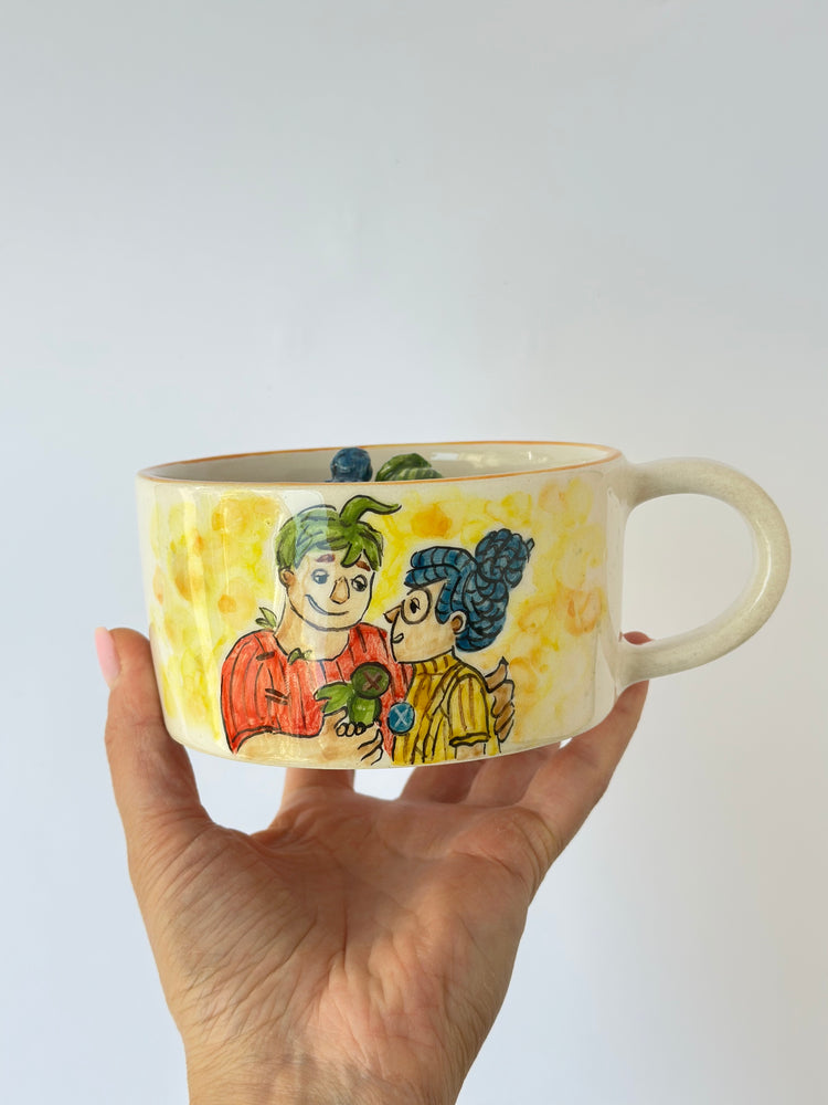 Couple handmade ceramic mug