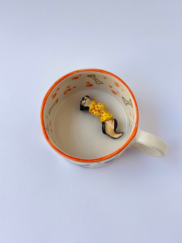 Dachshund dog handmade ceramic mug